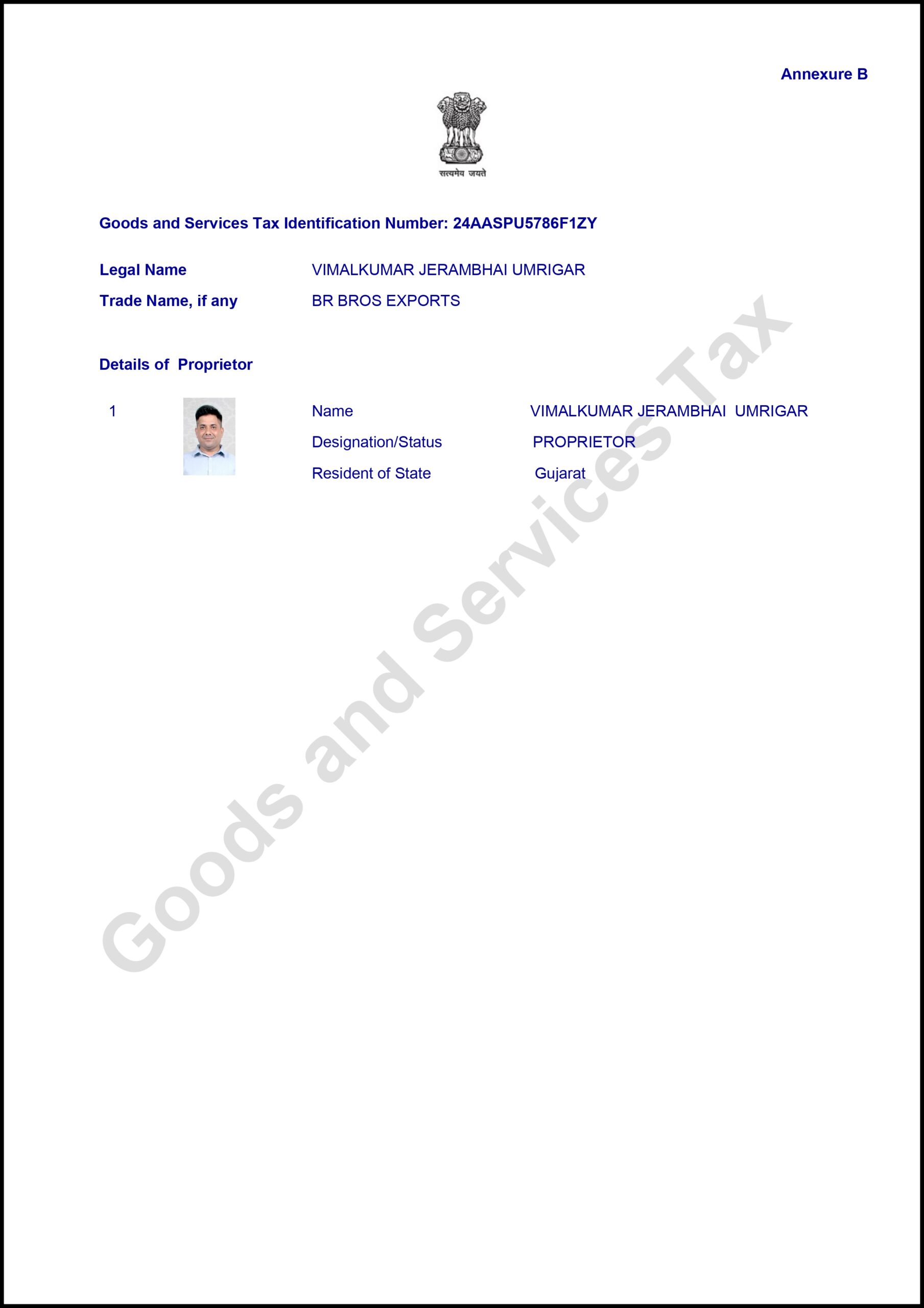 Registration Certificate page 2