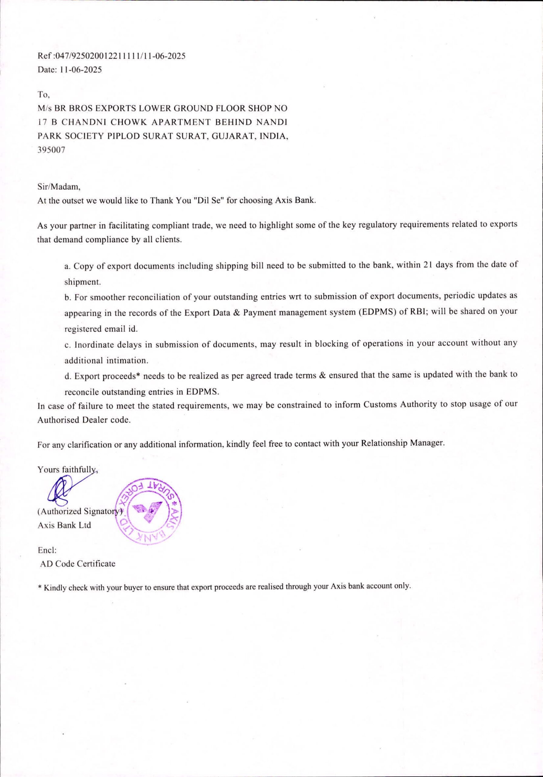 Brbros export AD code Page 1