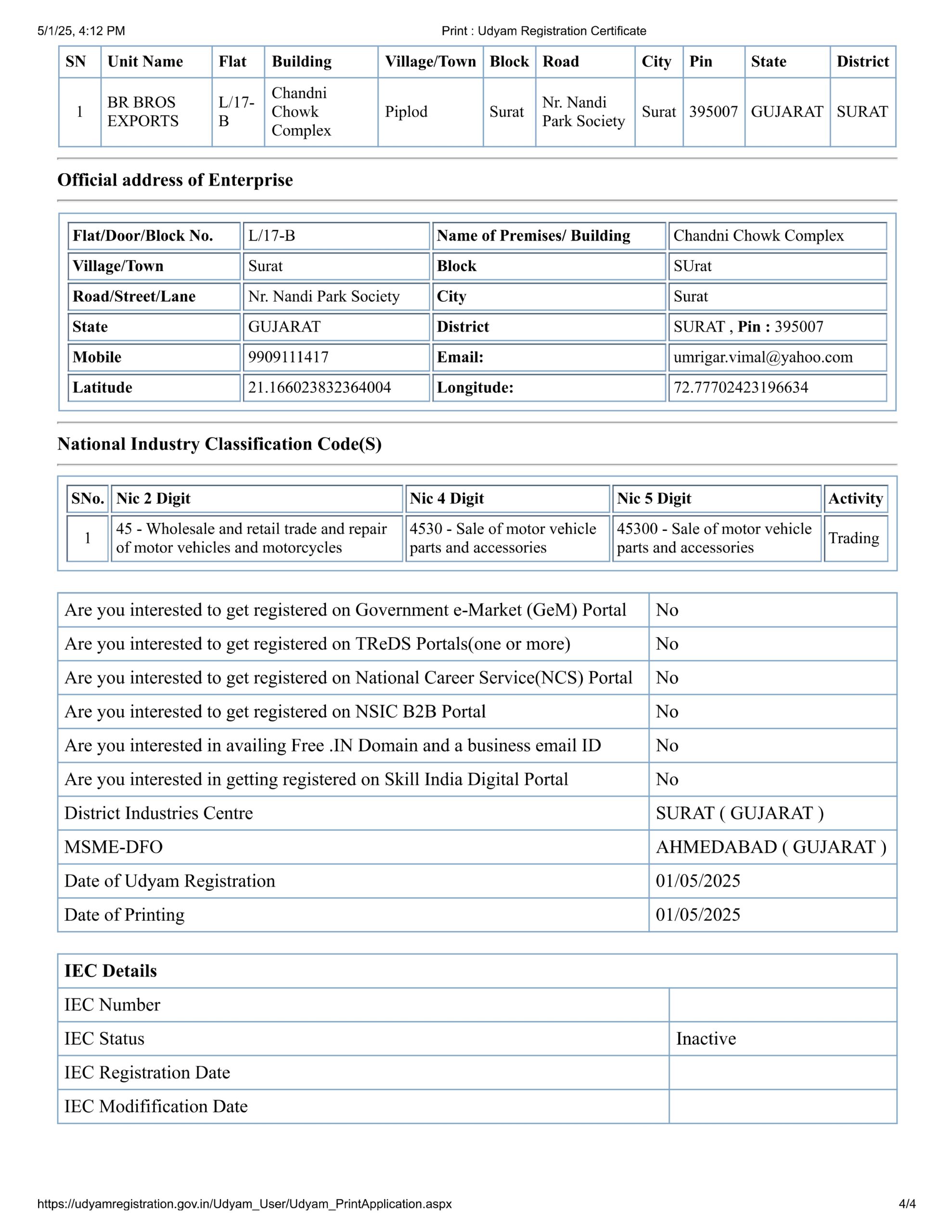 Udyam Certificate page 4
